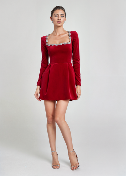 Yasmine | Mini-robe en velours